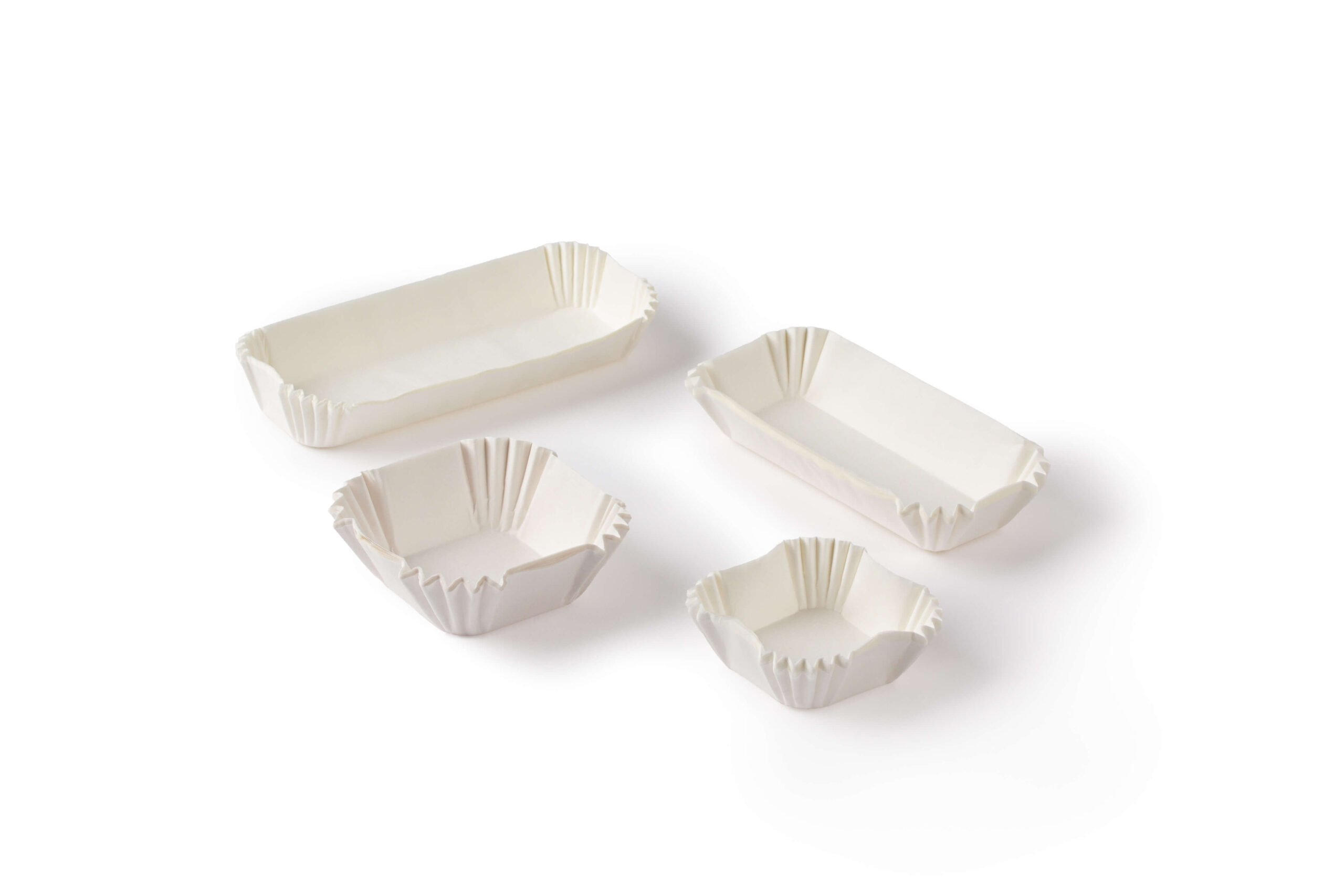 Rectangular baking cups for industrial use